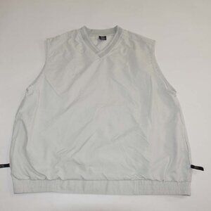 Nike Men's Vintage V-Neck Golf Vest Size XL Beige Pullover Zipper Pockets